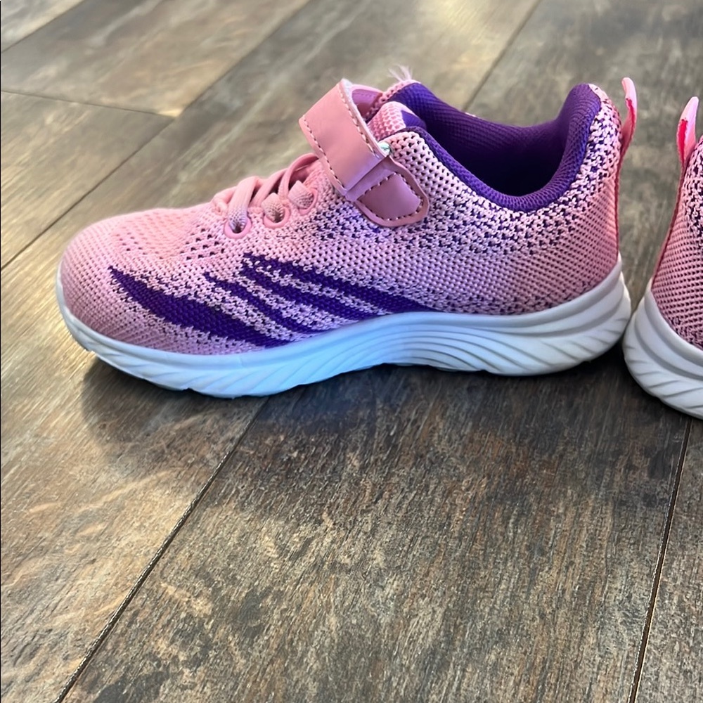 Pink and Purple Mesh Sneakers with Velcro Strap - Picture 2 of 7